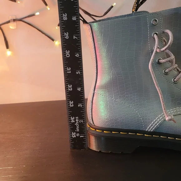 Dr Martens Iridescent Croc Pattern Pascal 1460 Lace Up Boots - Picture 11 of 14